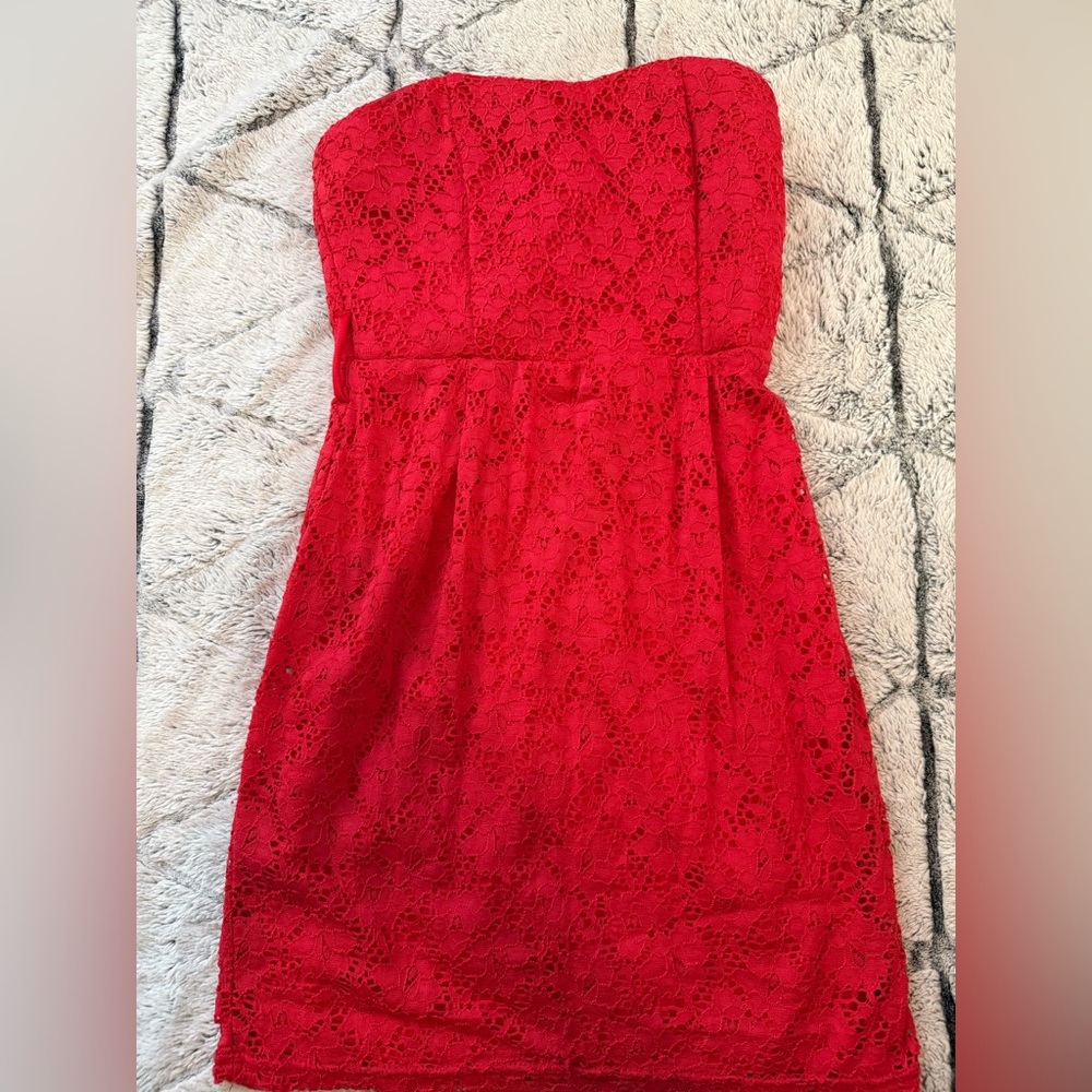 Rue21 Red Lace Strapless Dress